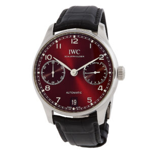 iwc portugieser automatic burgundy dial men's watch iw500714