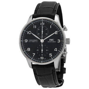 iwc portugieser chronograph automatic black dial men's watch iw371609