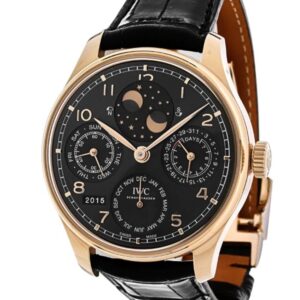 iwc portugieser perpetual calendar automatic slate grey 18 kt rose gold men's watch iw503404
