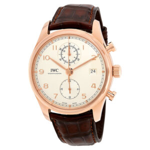 iwc portugieser silver dial automatic men's chronograph watch iw390301