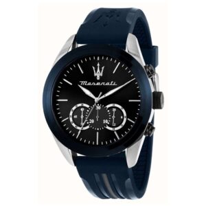 maserati traguardo chronograph quartz black dial men's watch r8871612046