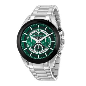 maserati traguardo chronograph quartz green dial men's watch r8873612060