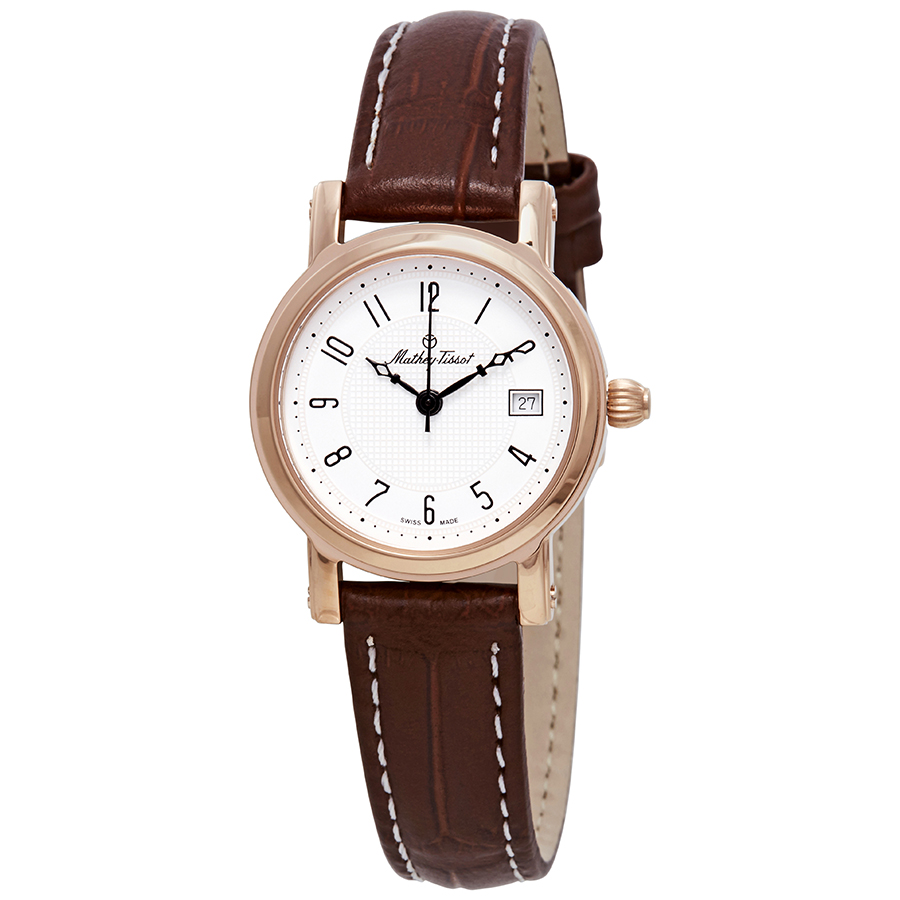 mathey tissot city white dial brown leather ladies watch d31186pg mathey tissot city white dial brown leather ladies watch d31186pg