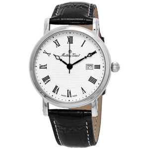 Витрина mathey tissot city white dial black leather men's watch h611251abr