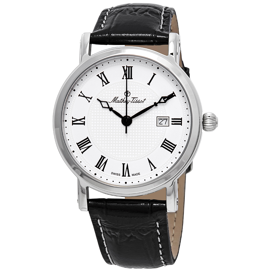mathey tissot city white dial black leather men's watch h611251abr mathey tissot city white dial black leather men's watch h611251abr