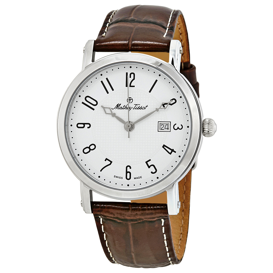 mathey tissot city white dial brown leather men's watch h611251ag mathey tissot city white dial brown leather men's watch h611251ag