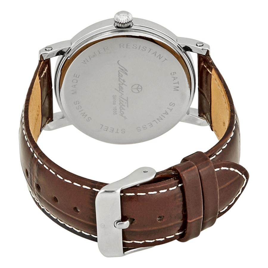mathey tissot city white dial brown leather men's watch h611251ag mathey tissot city white dial brown leather men's watch h611251ag