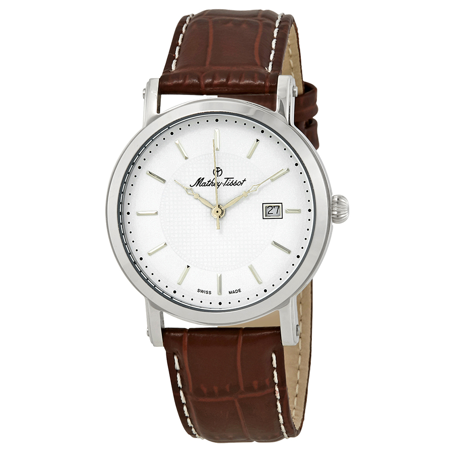 mathey tissot city white dial brown leather men's watch h611251ai mathey tissot city white dial brown leather men's watch h611251ai