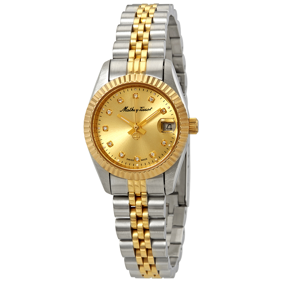 mathey tissot mathey ii quartz crystal gold dial ladies watch d710bdi mathey tissot mathey ii quartz crystal gold dial ladies watch d710bdi