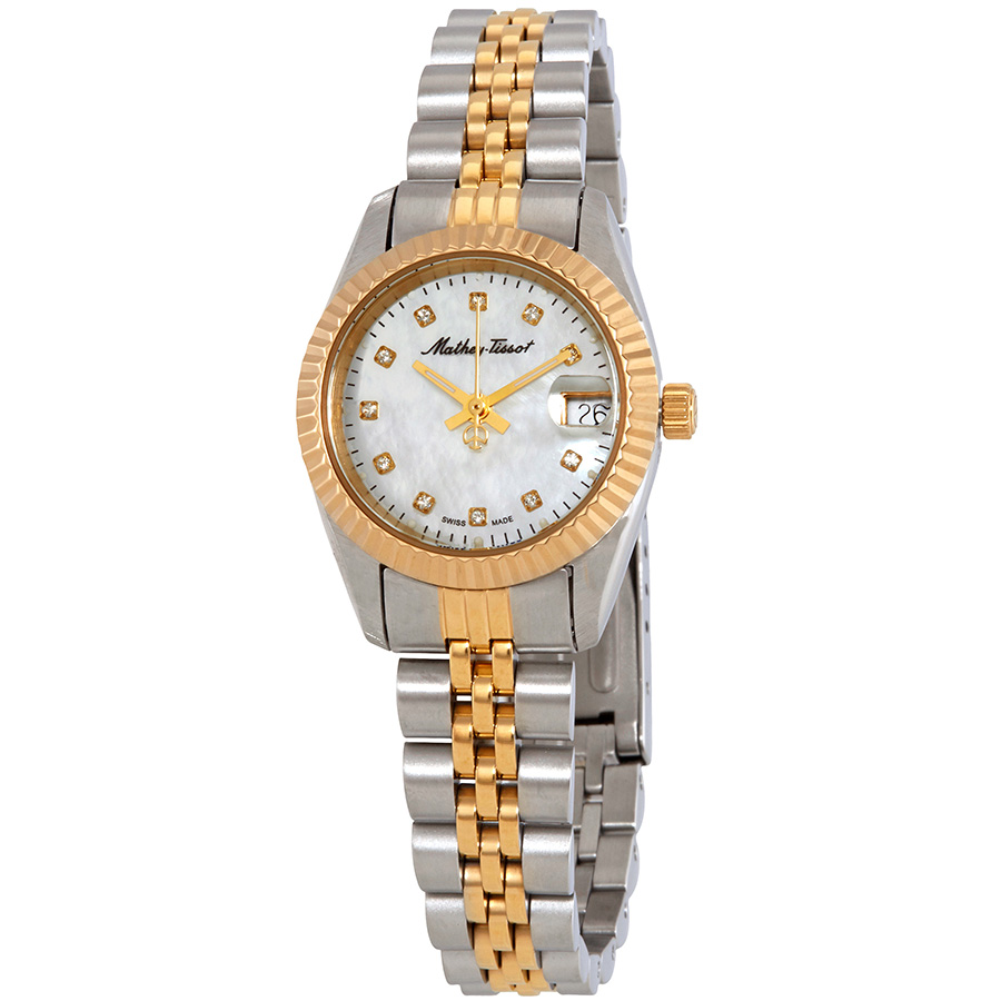 mathey tissot mathey ii quartz crystal mother of pearl dial ladies watch d710bi mathey tissot mathey ii quartz crystal mother of pearl dial ladies watch d710bi