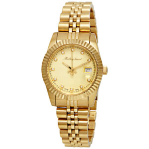Home mathey tissot mathey iii quartz crystal gold dial ladies watch d810pdi