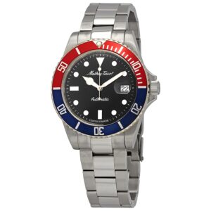 mathey tissot mathey vintage automatic black dial pepsi bezel men's watch h9010atr