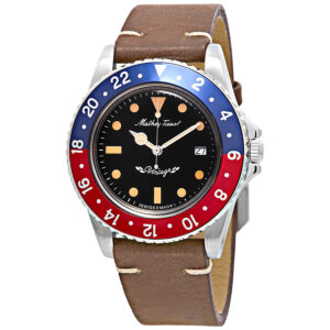 Home mathey tissot mathey vintage black dial pepsi bezel black dial men's watch h900alr