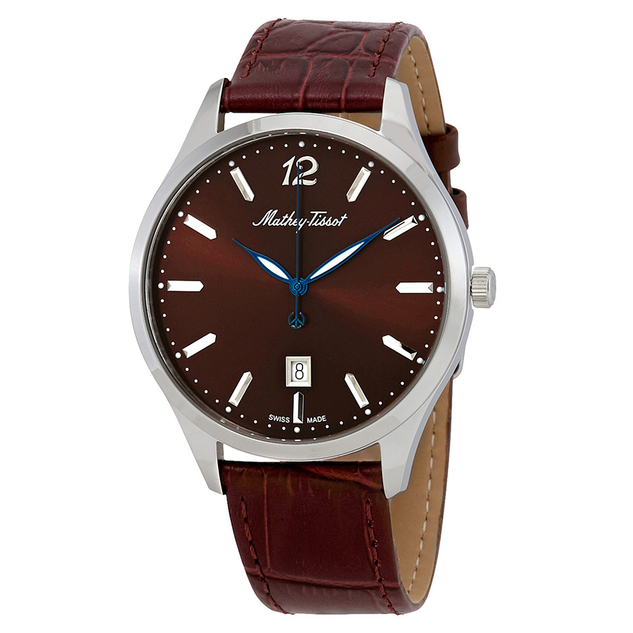 mathey tissot urban brown dial brown leather men's watch h411am mathey tissot urban brown dial brown leather men's watch h411am