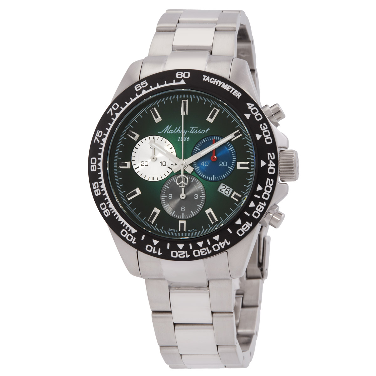 mathey tissot chrono ii chronograph quartz green dial men's watch h938chav mathey tissot chrono ii chronograph quartz green dial men's watch h938chav