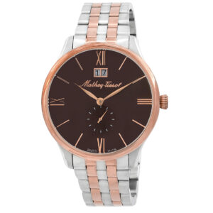 mathey tissot edmond metal brown dial men's watch h1886mrm