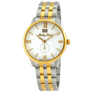 mathey tissot edmond metal white dial men's watch h1886mbi