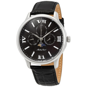 Home mathey tissot edmond moon phase black dial men's watch h1886ran