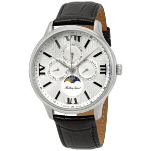 mathey tissot edmond moon phase silver dial men's watch h1886rai