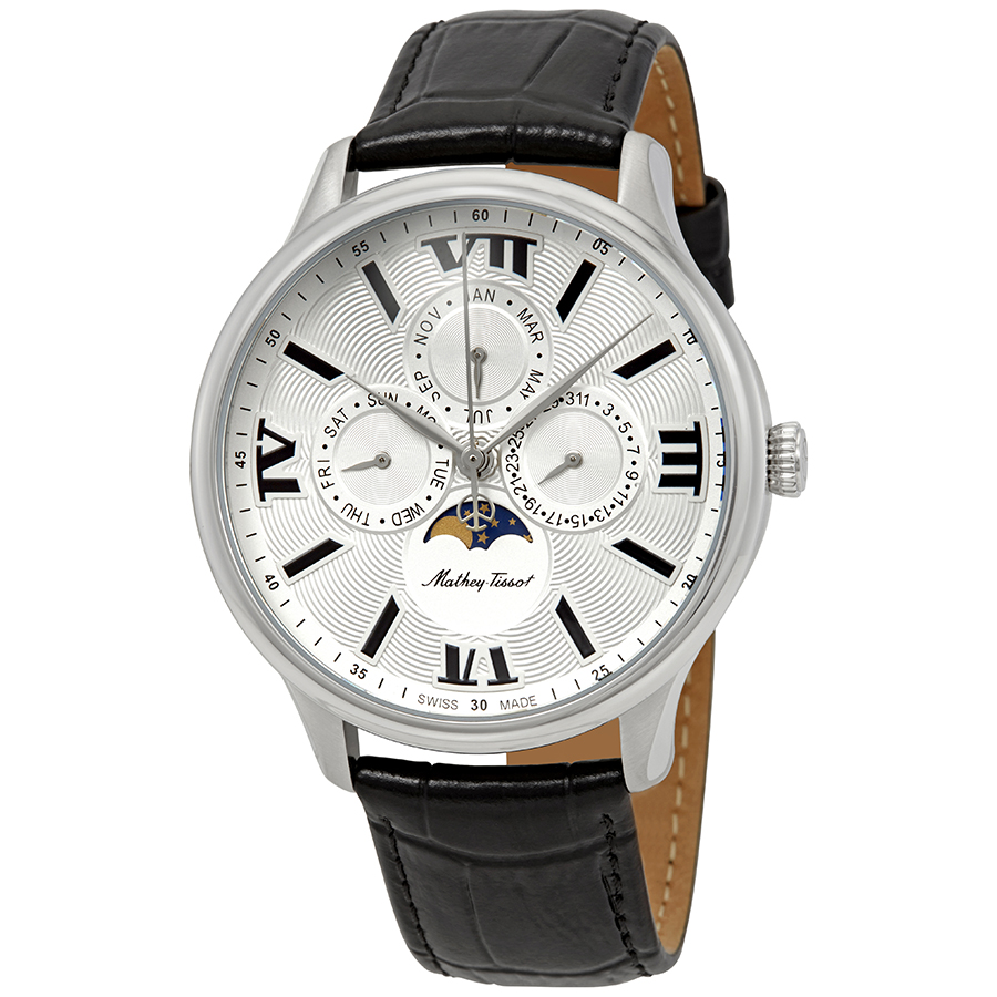 mathey tissot edmond moon phase silver dial men's watch h1886rai mathey tissot edmond moon phase silver dial men's watch h1886rai