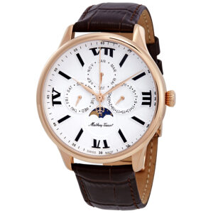 mathey tissot edmond moon phase white dial men's watch h1886rpi