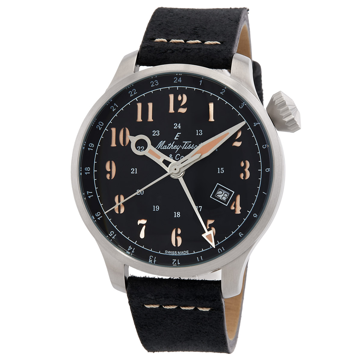 mathey tissot gmt 293 automatic black dial men's watch h123abu mathey tissot gmt 293 automatic black dial men's watch h123abu
