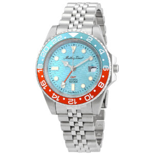 mathey tissot gmt automatic blue dial men's watch h903atbo