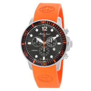 mathey tissot lagoon chronograph quartz black dial men's watch h123chalo