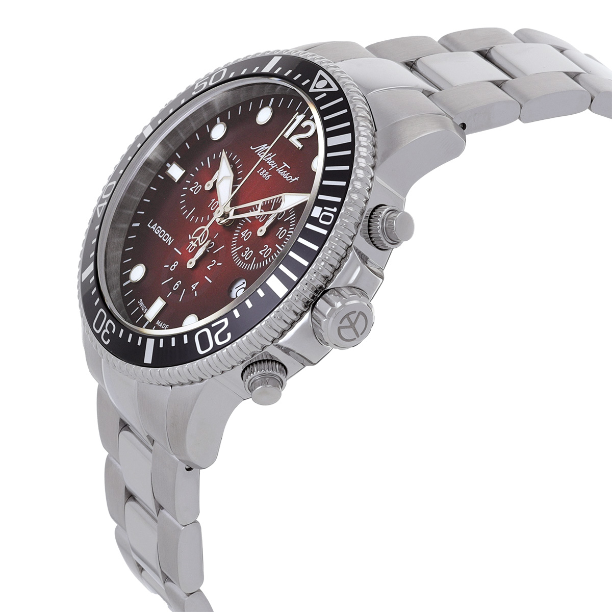 mathey tissot lagoon chronograph quartz red dial men's watch h123char mathey tissot lagoon chronograph quartz red dial men's watch h123char