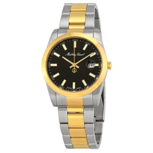 mathey tissot mathey i quartz black dial men's watch h450bn
