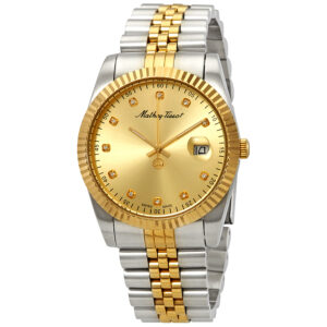 mathey tissot mathey ii quartz crystal gold dial men's watch h710bdi