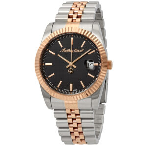 mathey tissot mathey iii quartz black dial men's watch h810rn