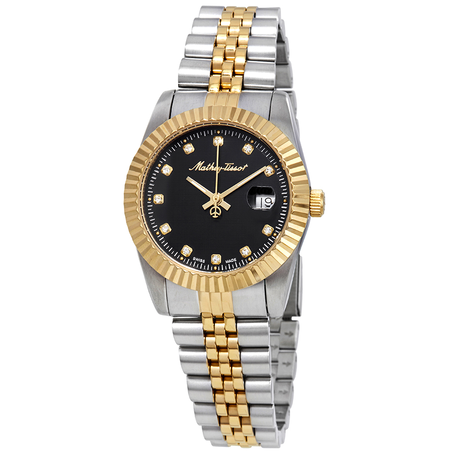 mathey tissot mathey iii quartz crystal black dial ladies watch d810bn mathey tissot mathey iii quartz crystal black dial ladies watch d810bn