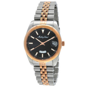 mathey tissot mathy day date quartz black dial men's watch d510rs