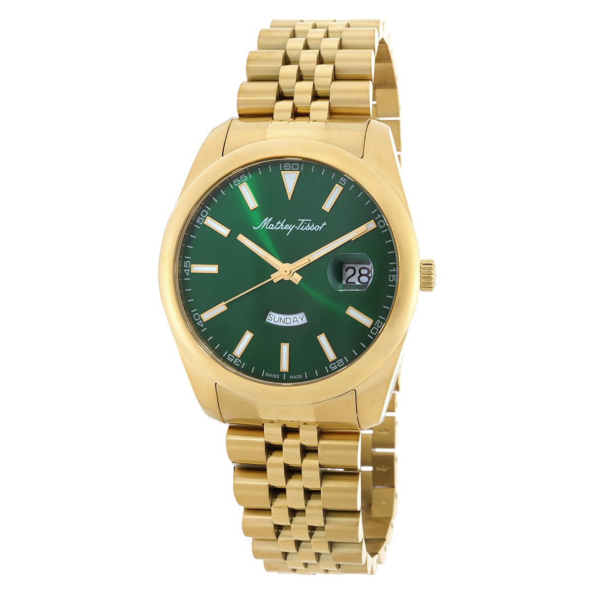mathey tissot mathy day date quartz green dial watch h510pv mathey tissot mathy day date quartz green dial watch h510pv