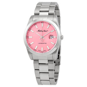 mathey tissot mathy i le quartz pink dial men's watch h451pk