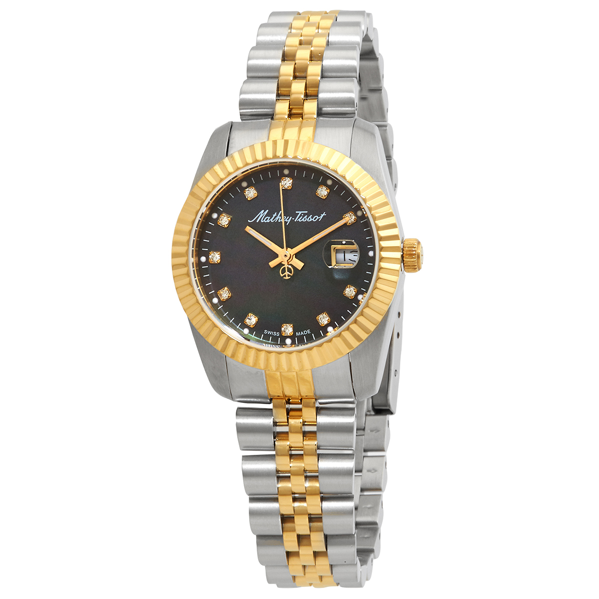 mathey tissot mathy iii mop quartz black dial ladies watch d910bn mathey tissot mathy iii mop quartz black dial ladies watch d910bn