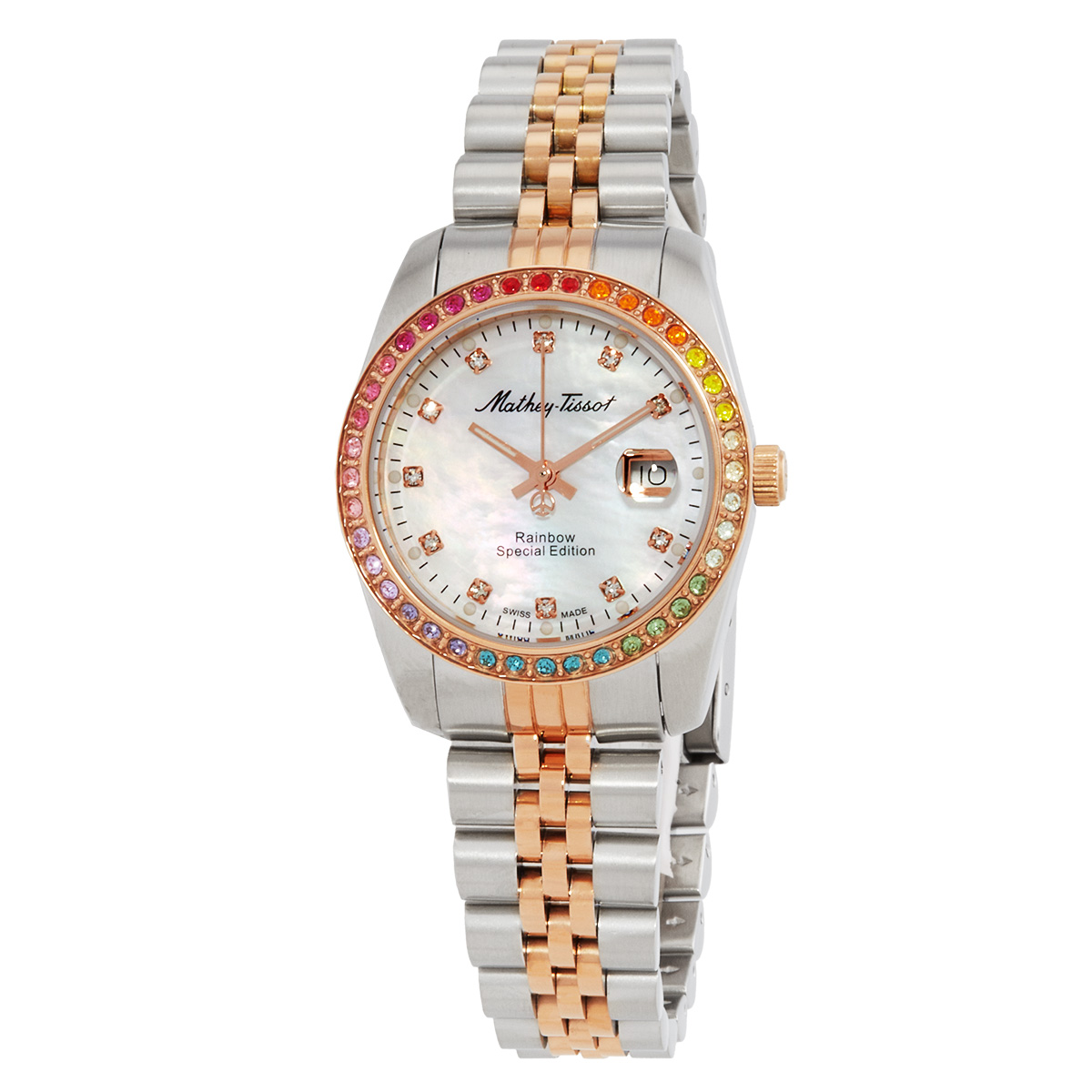 mathey tissot mathy rainbow quartz white dial ladies watch d809bqi mathey tissot mathy rainbow quartz white dial ladies watch d809bqi