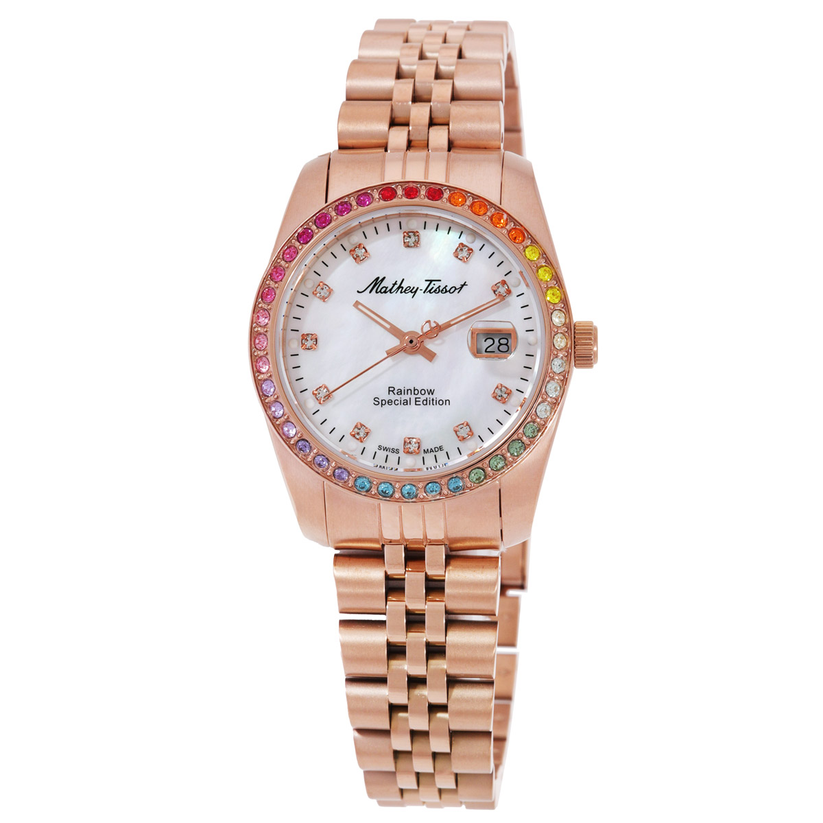 mathey tissot mathy rainbow quartz white dial ladies watch d809pqi mathey tissot mathy rainbow quartz white dial ladies watch d809pqi