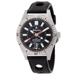 mathey tissot mergulhador gmt quartz black dial men's watch mrgan