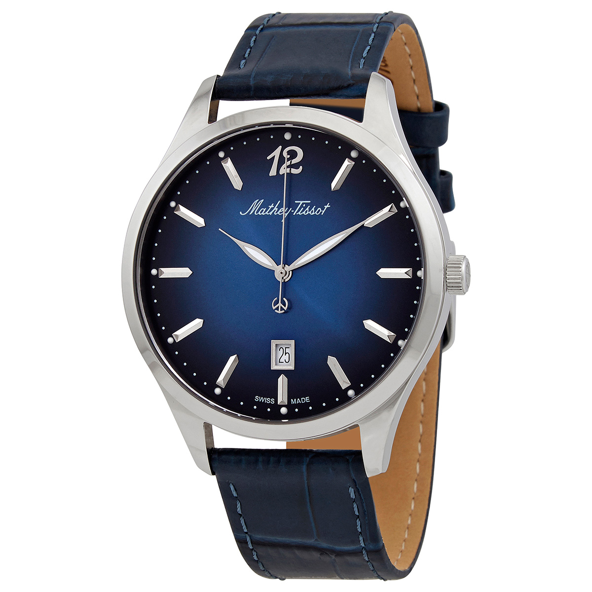 mathey tissot urban blue dial blue leather men's watch h411abu mathey tissot urban blue dial blue leather men's watch h411abu