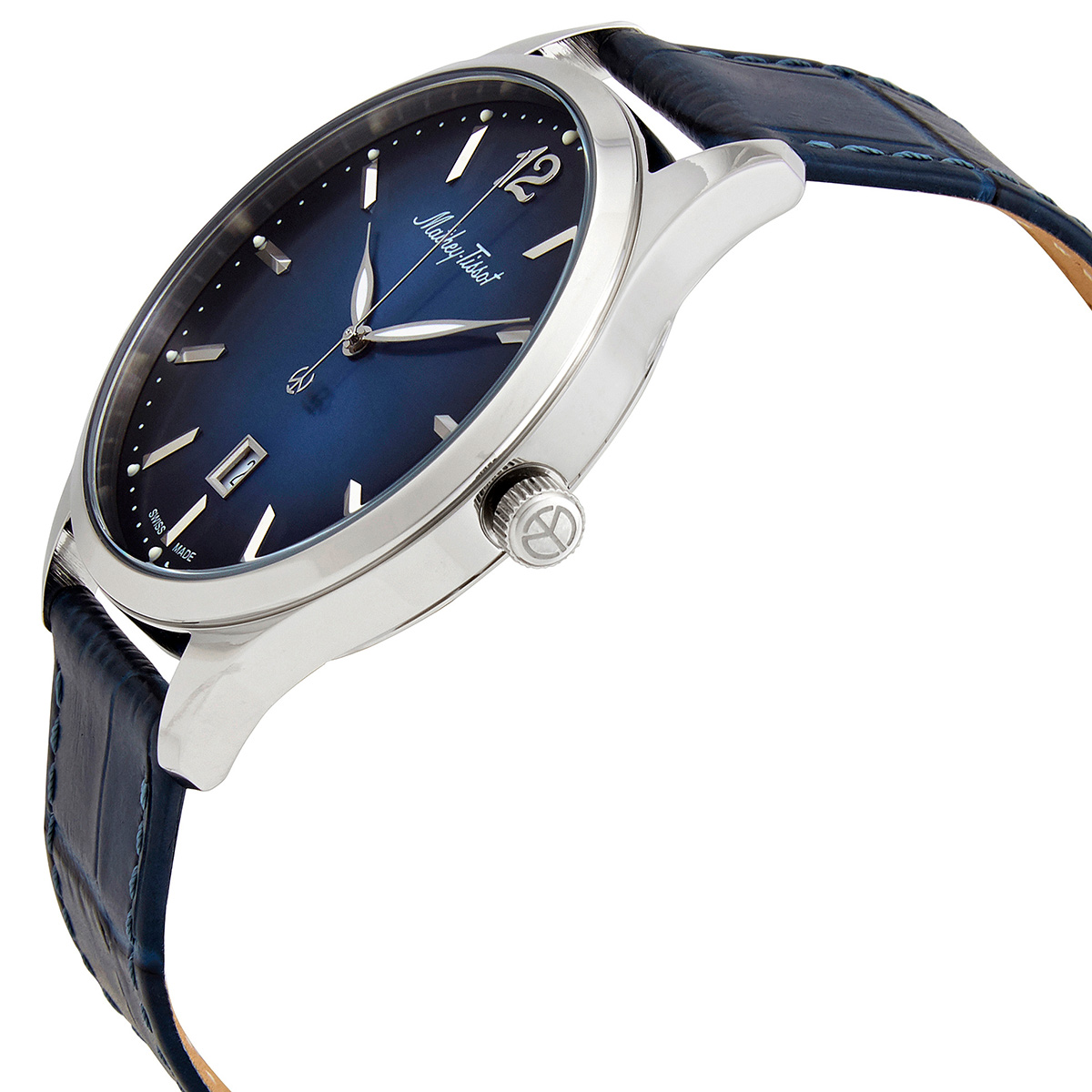 mathey tissot urban blue dial blue leather men's watch h411abu mathey tissot urban blue dial blue leather men's watch h411abu
