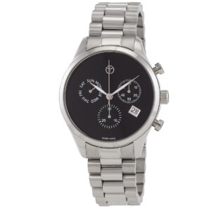 mathey tissot urban chrono chronograph quartz black dial men's watch h411chnm