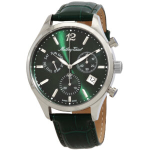 mathey tissot urban chrono chronograph quartz green dial men's watch h411chalv