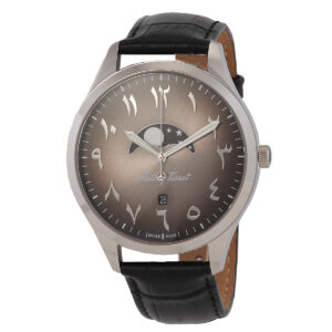 mathey tissot urban moon quartz moon phase black arabic dial men's watch h411alan