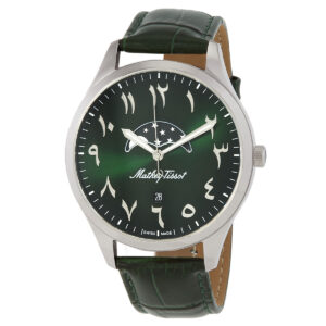 mathey tissot urban moon quartz moon phase green arabic dial men's watch h411alpev