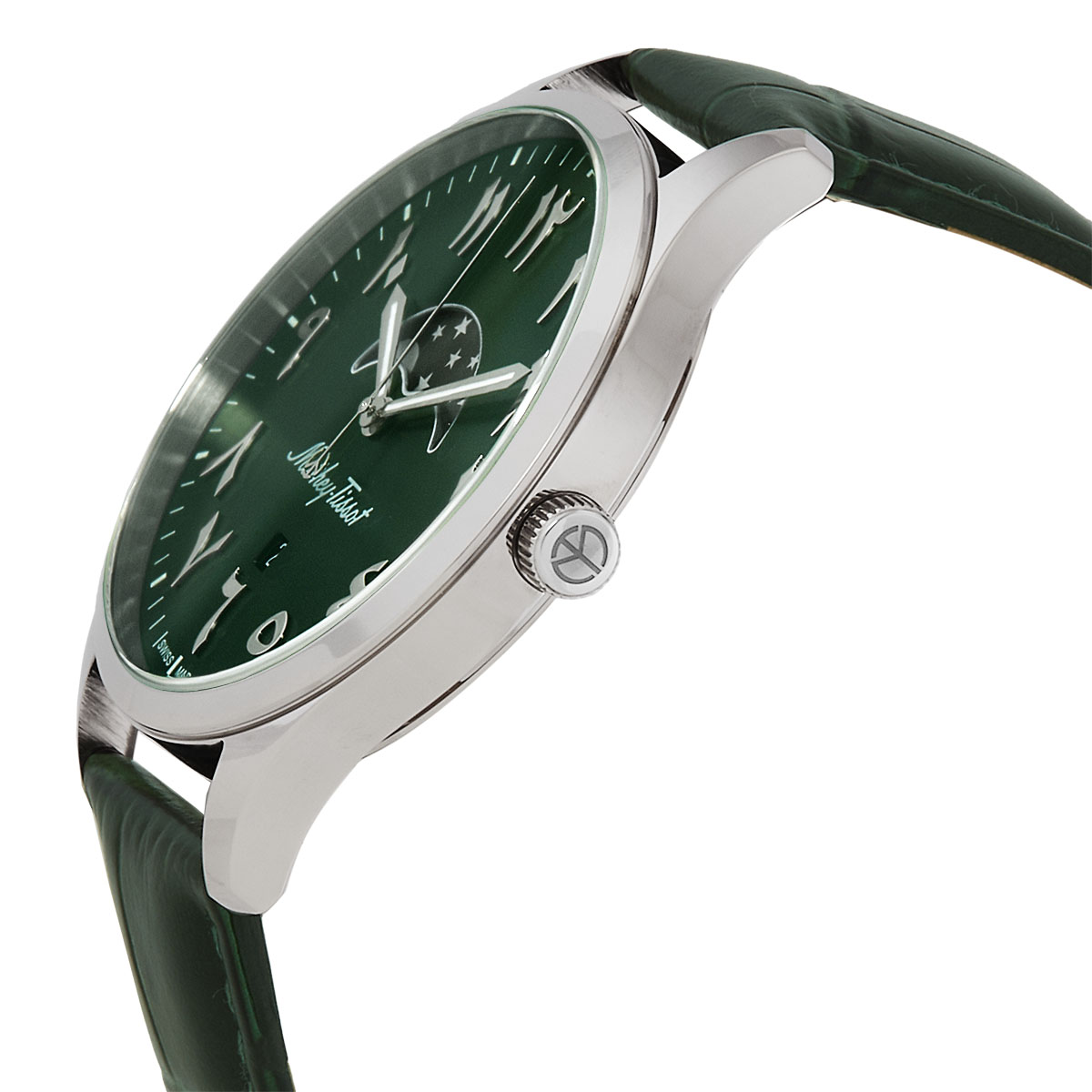 mathey tissot urban moon quartz moon phase green arabic dial men's watch h411alpev mathey tissot urban moon quartz moon phase green arabic dial men's watch h411alpev