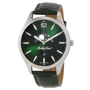 mathey tissot urban moon quartz moon phase green dial men's watch h411lavm