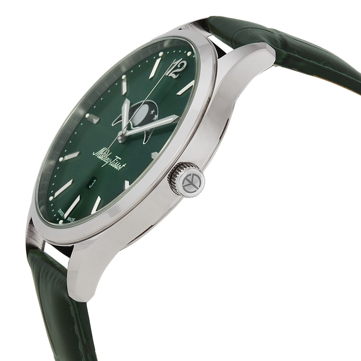 mathey tissot urban moon quartz moon phase green dial men's watch h411lavm mathey tissot urban moon quartz moon phase green dial men's watch h411lavm