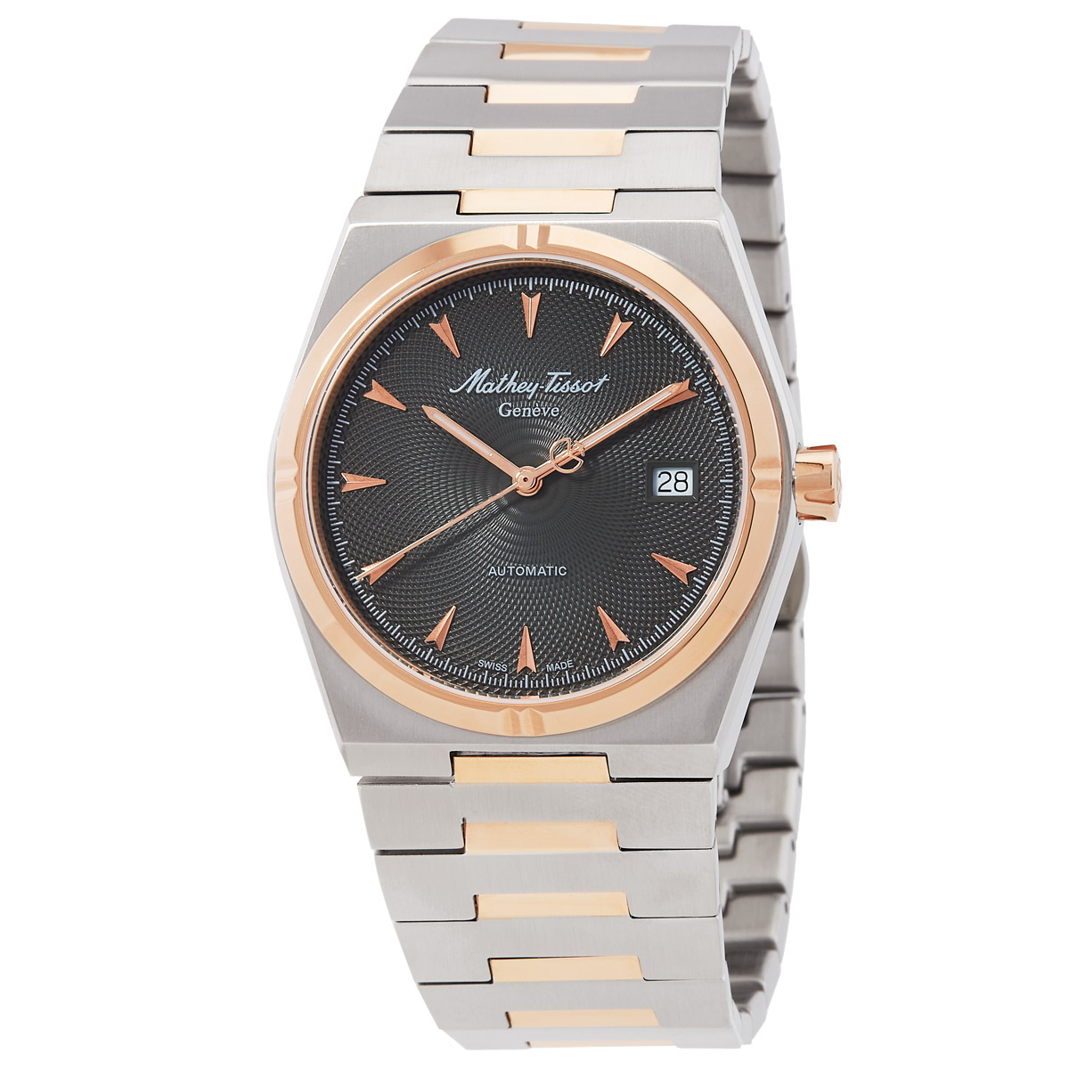 mathey tissot zeus automatic grey dial two tone men's watch h118atrs mathey tissot zeus automatic grey dial two tone men's watch h118atrs